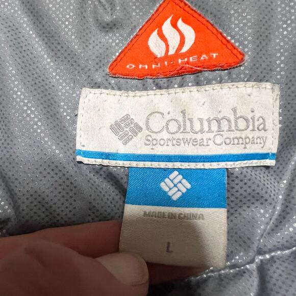 Columbia Puffer Jacket Womens Large Omni Heat Turbodown Gray Coat ** - Picture 9 of 10